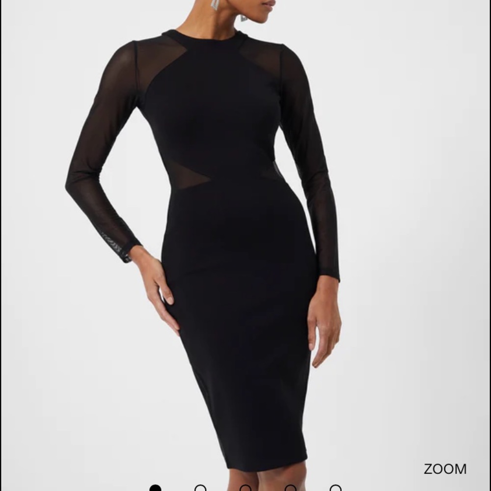 French Connection Illusion Cut Out Long Sleeve Dress size 6